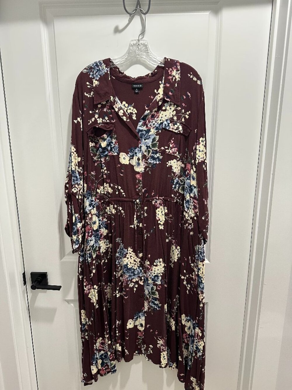 TORRID Brown Florial Shirtdress size 6